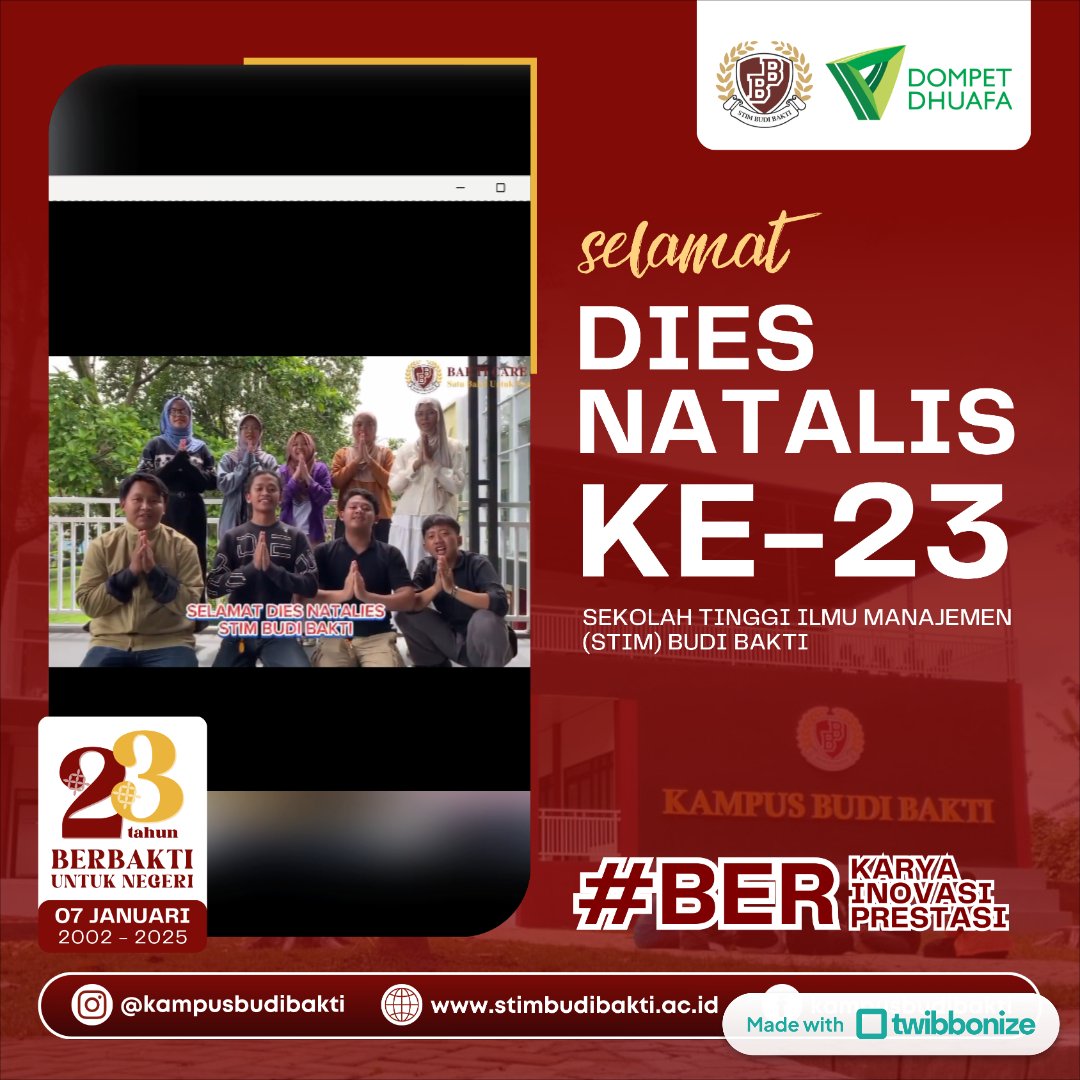 UKM Kemanusiaan Bakti Care Ucapkan Selamat Dies Natalies Ke-23 Kampus Budi Bakti